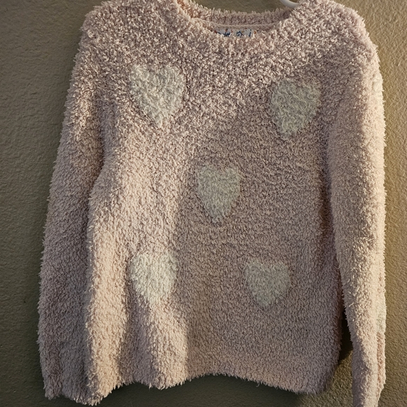 Petit Bateau Pink and Cream Heart Sweater - Picture 2 of 4